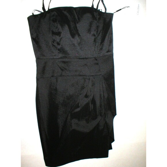 New Womens NWT Calvin Klein Draped Strapless or Strap Dress Black 10 Convertble - Picture 3 of 8